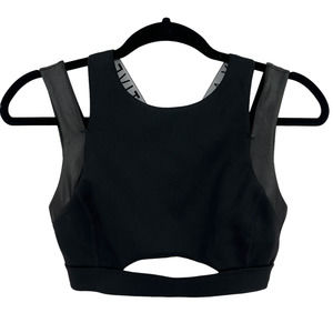 Purity Active Black Cut Out Criss Cross Back Sports Bra